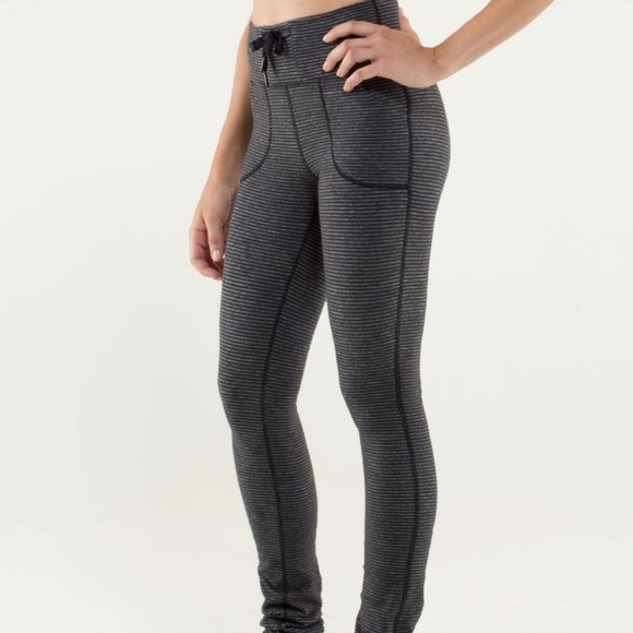 lululemon athletica Pants - Lululemon Skinny Will Pant Black Pique Striped Size 2